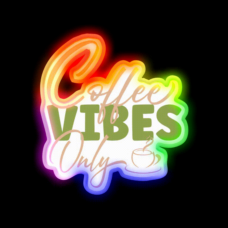 Coffee Vibes Only Cafe Led Neon Sign Espresso Bar Art Rgb Color