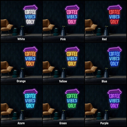 Coffee Vibes Only Takeaway Cup LED Neon Sign - Shineneon