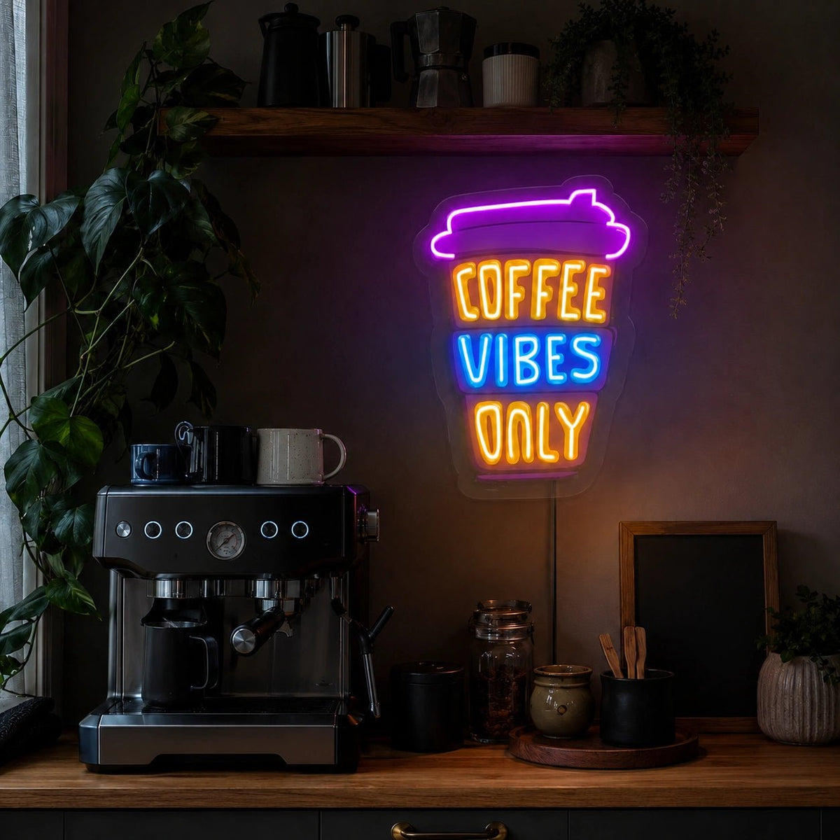 Coffee Vibes Only Takeaway Cup LED Neon Sign - Shineneon