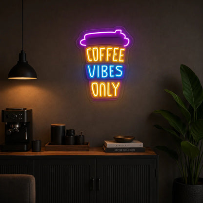 Coffee Vibes Only Takeaway Cup LED Neon Sign - Shineneon