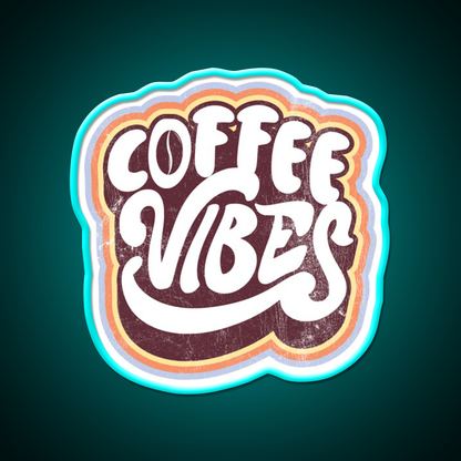 Coffee Vibes Vintage 70S Retro Style Cafe Led Neon Sign Espresso Bar Art Rgb Color