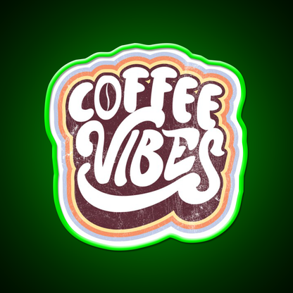 Coffee Vibes Vintage 70S Retro Style Cafe Led Neon Sign Espresso Bar Art Rgb Color