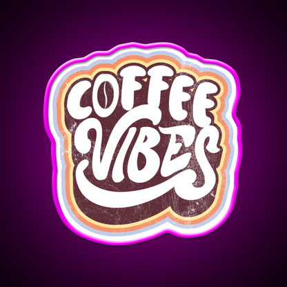 Coffee Vibes Vintage 70S Retro Style Cafe Led Neon Sign Espresso Bar Art Rgb Color