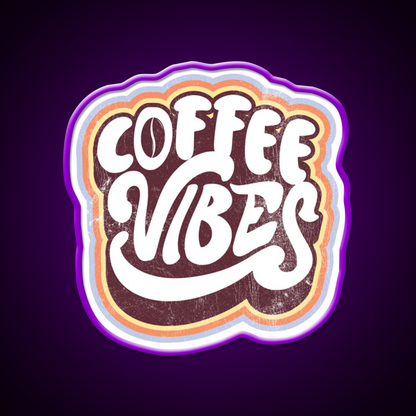 Coffee Vibes Vintage 70S Retro Style Cafe Led Neon Sign Espresso Bar Art Rgb Color