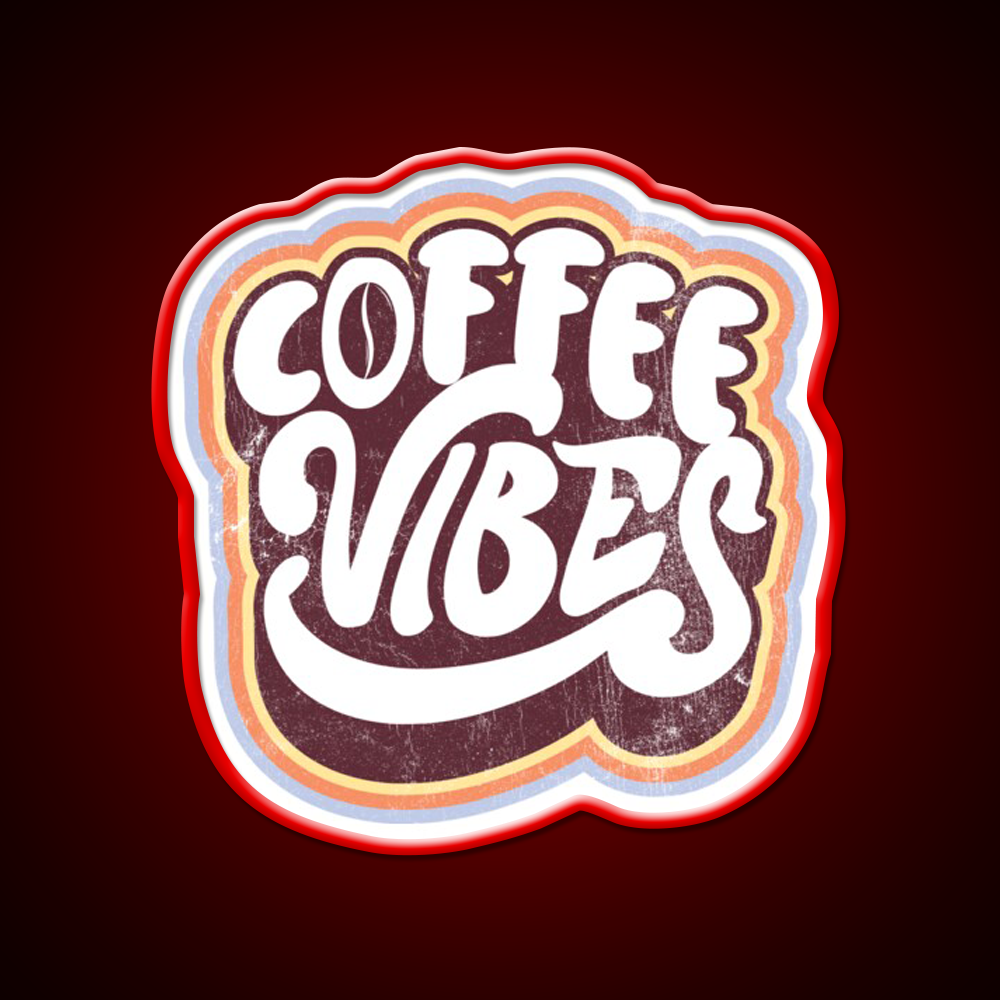 Coffee Vibes Vintage 70S Retro Style Cafe Led Neon Sign Espresso Bar Art Rgb Color
