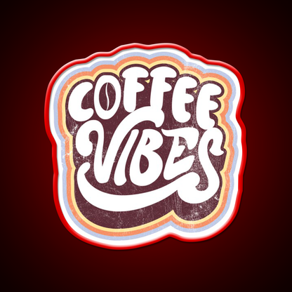 Coffee Vibes Vintage 70S Retro Style Cafe Led Neon Sign Espresso Bar Art Rgb Color