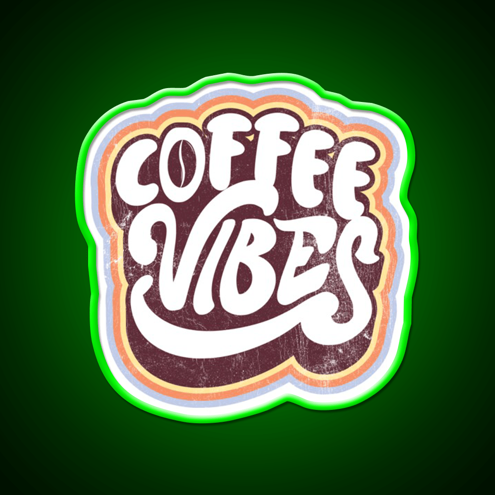 Coffee Vibes Vintage 70S Retro Style Cafe Led Neon Sign Espresso Bar Art Rgb Color - Shineneon