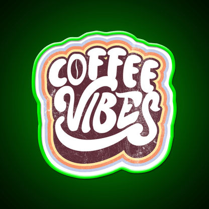 Coffee Vibes Vintage 70S Retro Style Cafe Led Neon Sign Espresso Bar Art Rgb Color - Shineneon