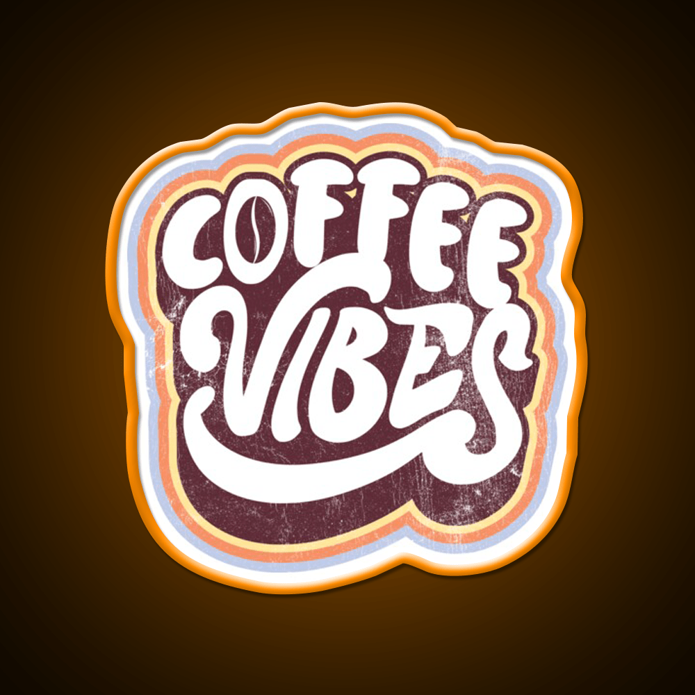 Coffee Vibes Vintage 70S Retro Style Cafe Led Neon Sign Espresso Bar Art Rgb Color - Shineneon