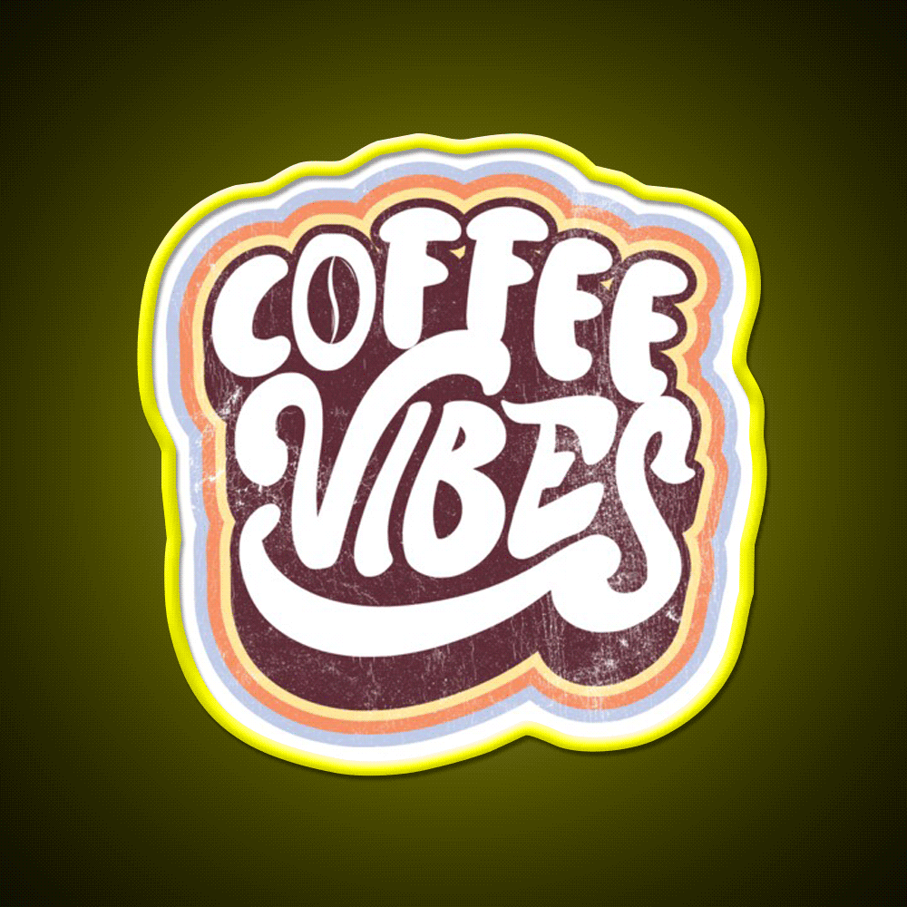 Coffee Vibes Vintage 70S Retro Style Cafe Led Neon Sign Espresso Bar Art Rgb Color