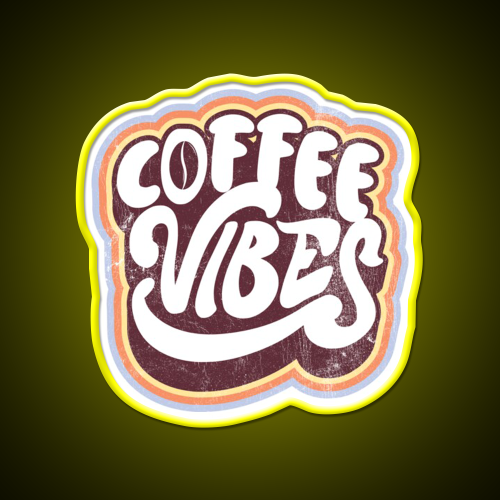 Coffee Vibes Vintage 70S Retro Style Cafe Led Neon Sign Espresso Bar Art Rgb Color