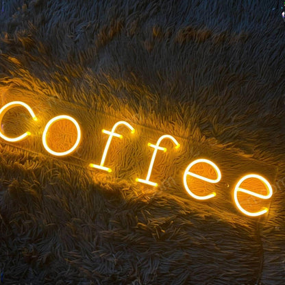 Coffee Warm Yellow Led Neon Sign With Round Font For Cafe Decor | Shineneon