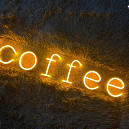Coffee Warm Yellow Led Neon Sign With Round Font For Cafe Decor | Shineneon