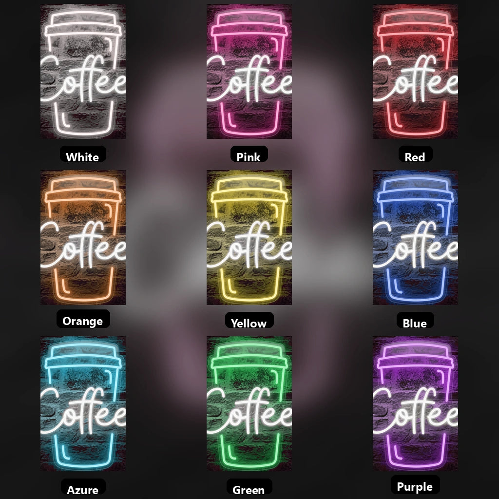 Coffee Window Wall Art LED Neon Sign - 05 Color Grid