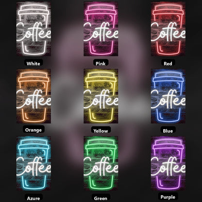 Coffee Window Wall Art LED Neon Sign - 05 Color Grid