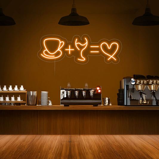 Coffee Wine Love Led Neon Sign For Coffee Shop