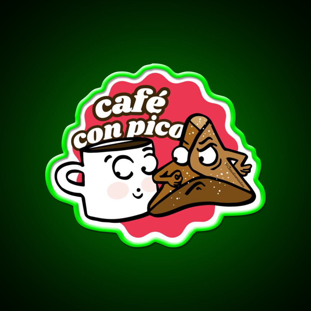 Coffee With Sweet Bread Spanish Cafe Led Neon Sign Espresso Bar Art Rgb Color