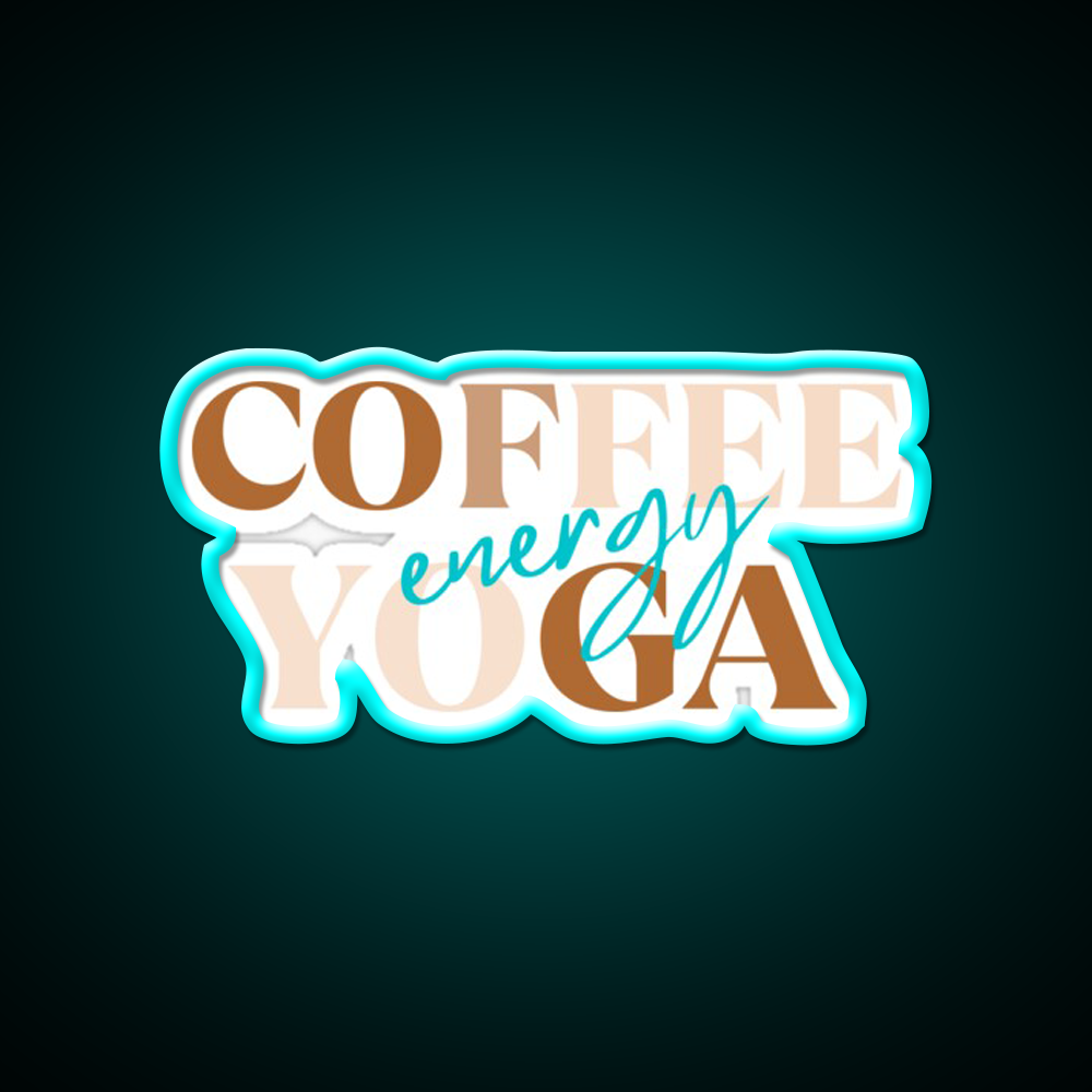 Coffee Yoga Energy Yoga Led Neon Sign For Wellness Space Rgb Color