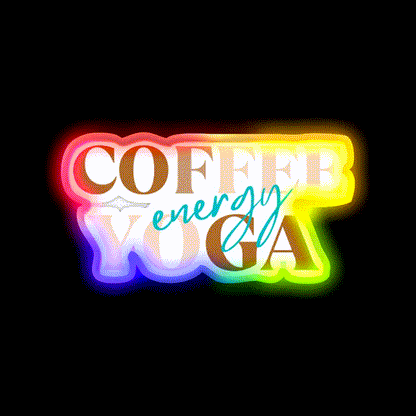 Coffee Yoga Energy Yoga Led Neon Sign For Wellness Space Rgb Color