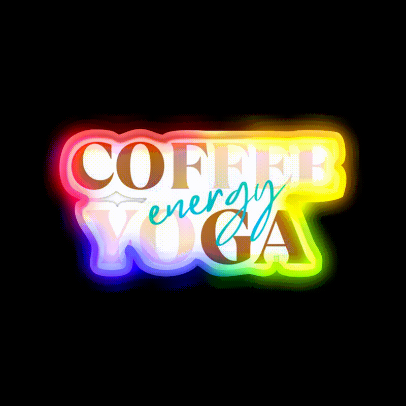 Coffee Yoga Energy Yoga Led Neon Sign For Wellness Space Rgb Color