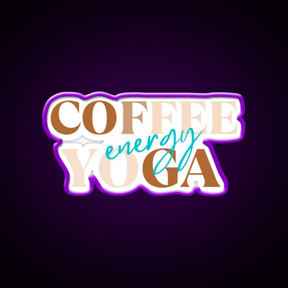 Coffee Yoga Energy Yoga Led Neon Sign For Wellness Space Rgb Color