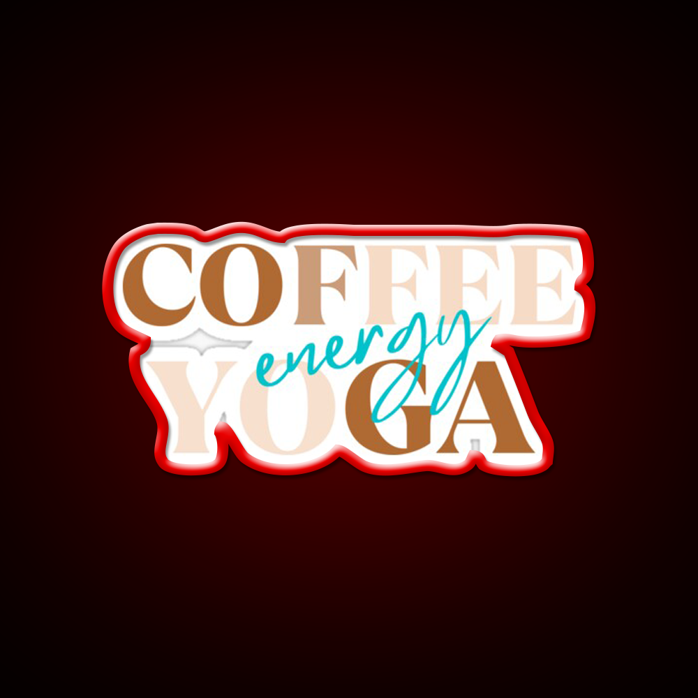 Coffee Yoga Energy Yoga Led Neon Sign For Wellness Space Rgb Color