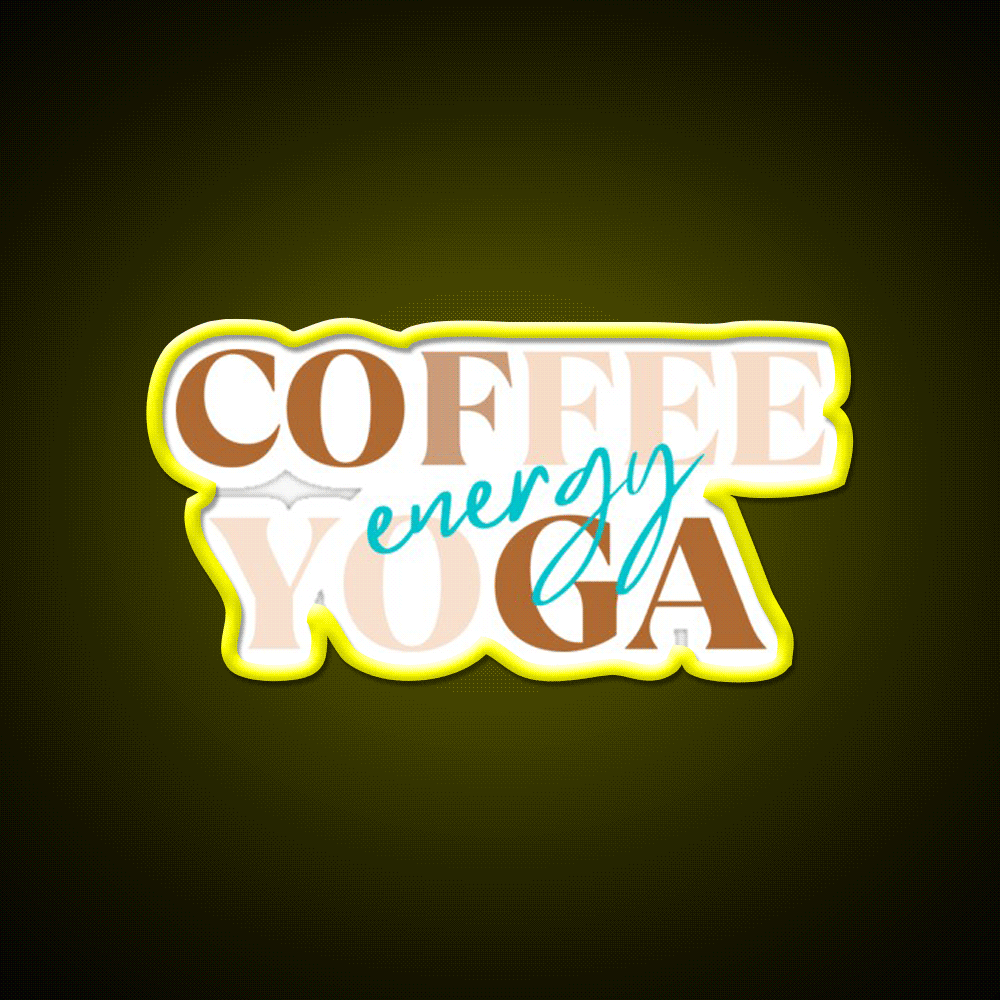 Coffee Yoga Energy Yoga Led Neon Sign For Wellness Space Rgb Color