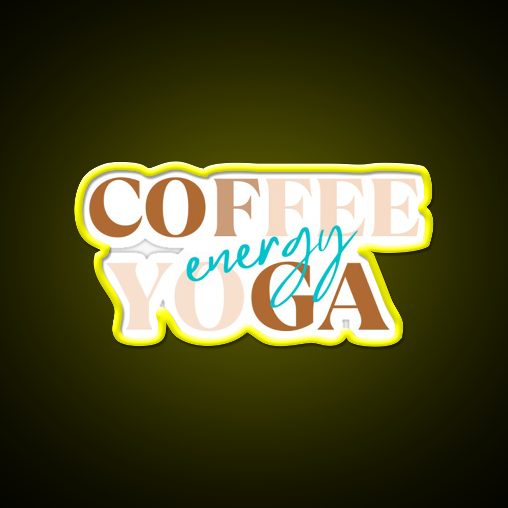 Coffee Yoga Energy Yoga Led Neon Sign For Wellness Space Rgb Color