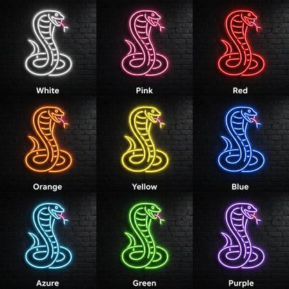 Coiled Cobra LED Neon Sign day and night comparison