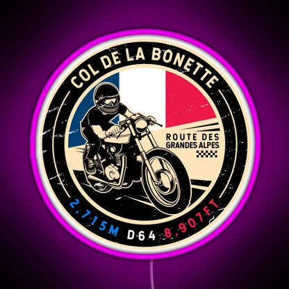 Col De La Bonette Route Des Grandes Motorcycle Led Neon Sign - Shineneon