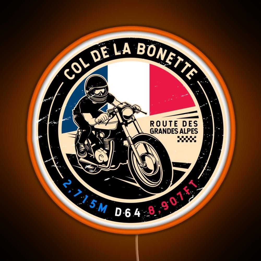 Col De La Bonette Route Des Grandes Motorcycle Led Neon Sign - Shineneon