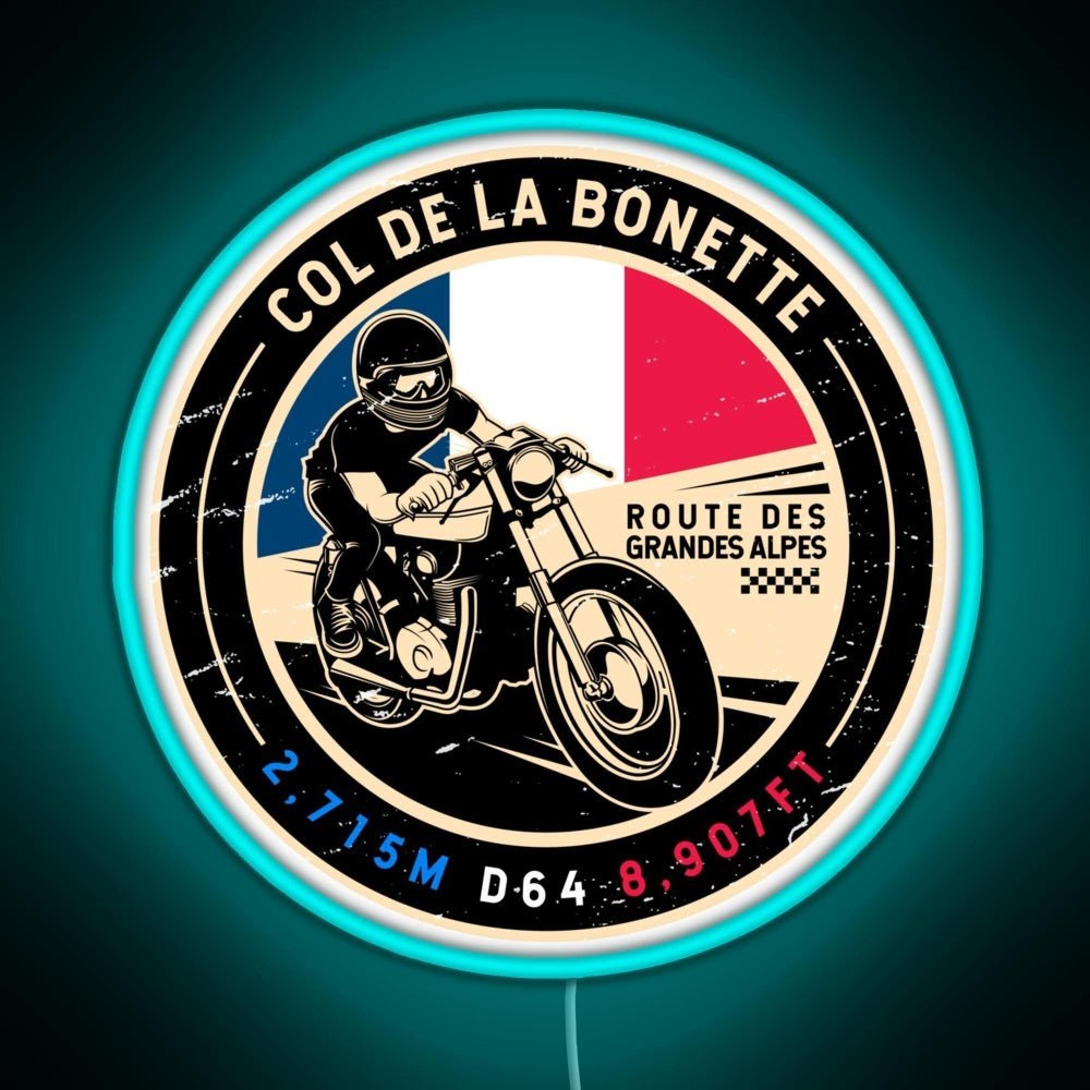 Col De La Bonette Route Des Grandes Motorcycle Led Neon Sign - Shineneon