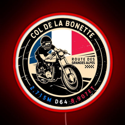 Col De La Bonette Route Des Grandes Motorcycle Led Neon Sign - Shineneon