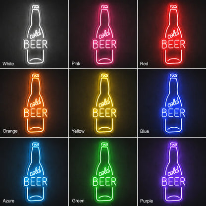 Cold Beer Blackboard Neon Sign LED Neon Sign color grid