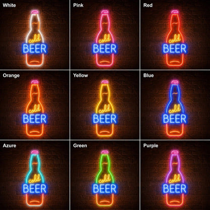 Cold Beer Bottle LED Neon Sign - Shineneon