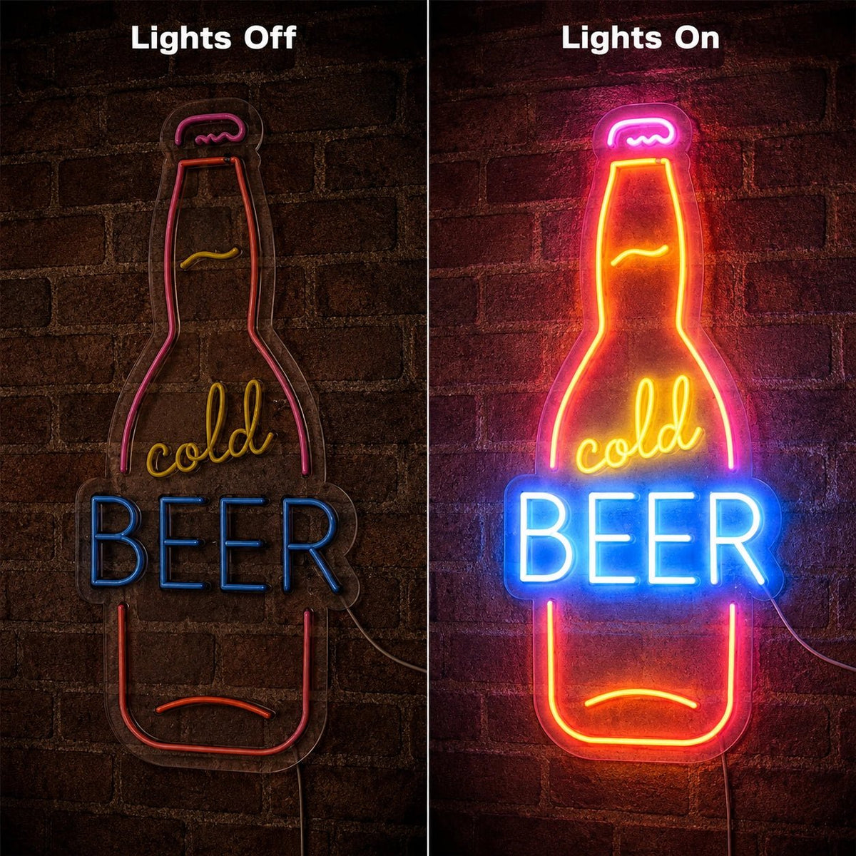 Cold Beer Bottle LED Neon Sign - Shineneon
