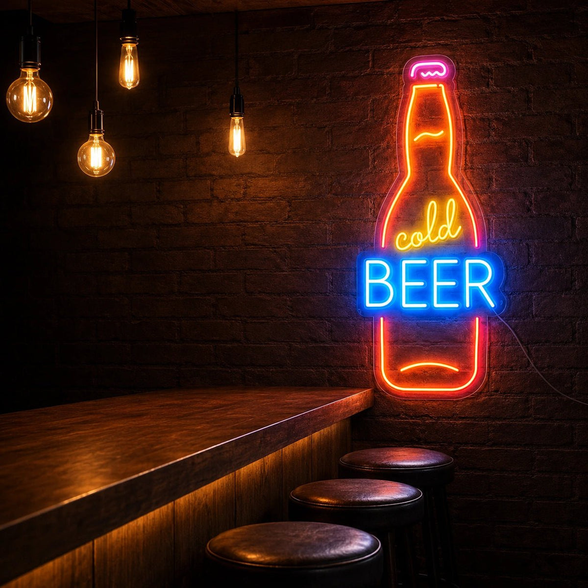Cold Beer Bottle LED Neon Sign - Shineneon