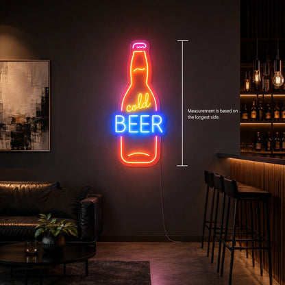 Cold Beer Bottle Man Cave LED Neon Sign - Shineneon