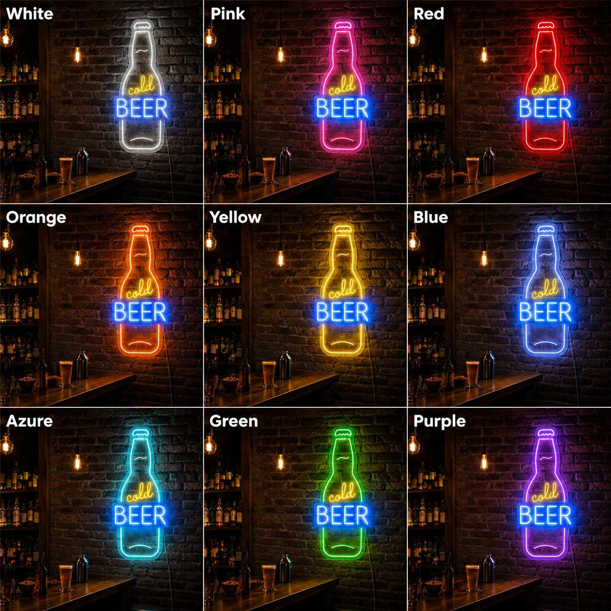 Cold Beer Bottle Man Cave LED Neon Sign - Shineneon