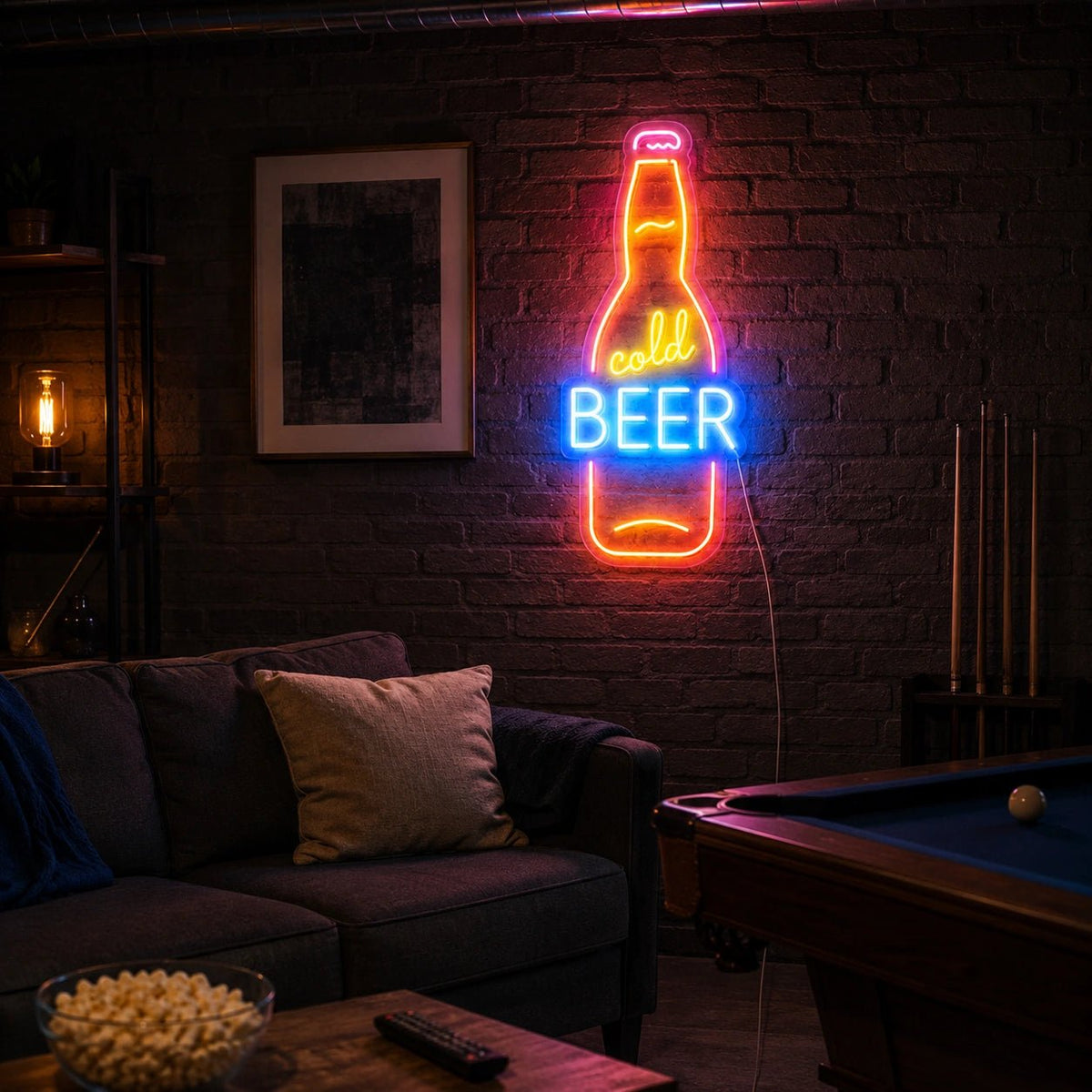 Cold Beer Bottle Man Cave LED Neon Sign - Shineneon
