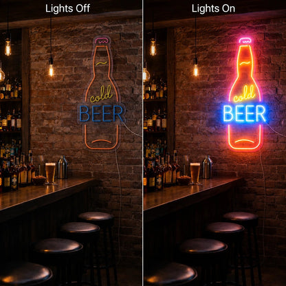 Cold Beer Bottle Man Cave LED Neon Sign - Shineneon
