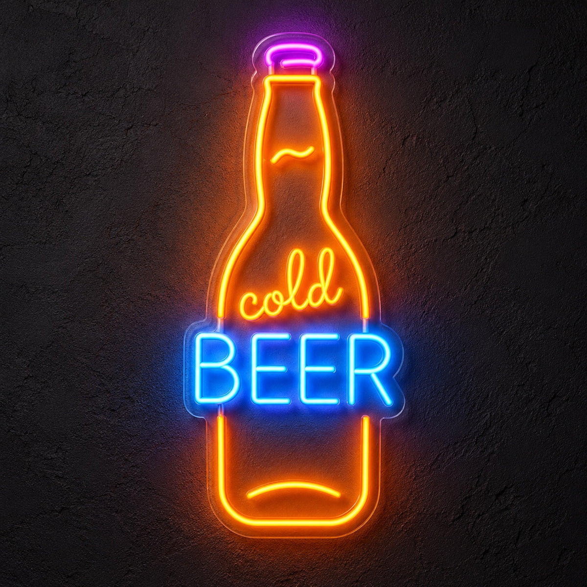 Cold Beer Bottle LED Neon Sign - product hero
