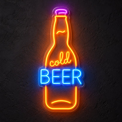 Cold Beer Bottle LED Neon Sign - product hero