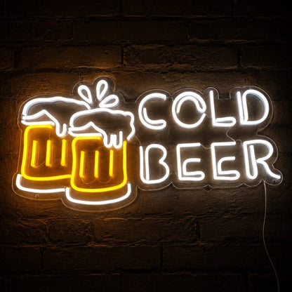 Cold Beer Clinking Mugs LED Neon Sign - Shineneon