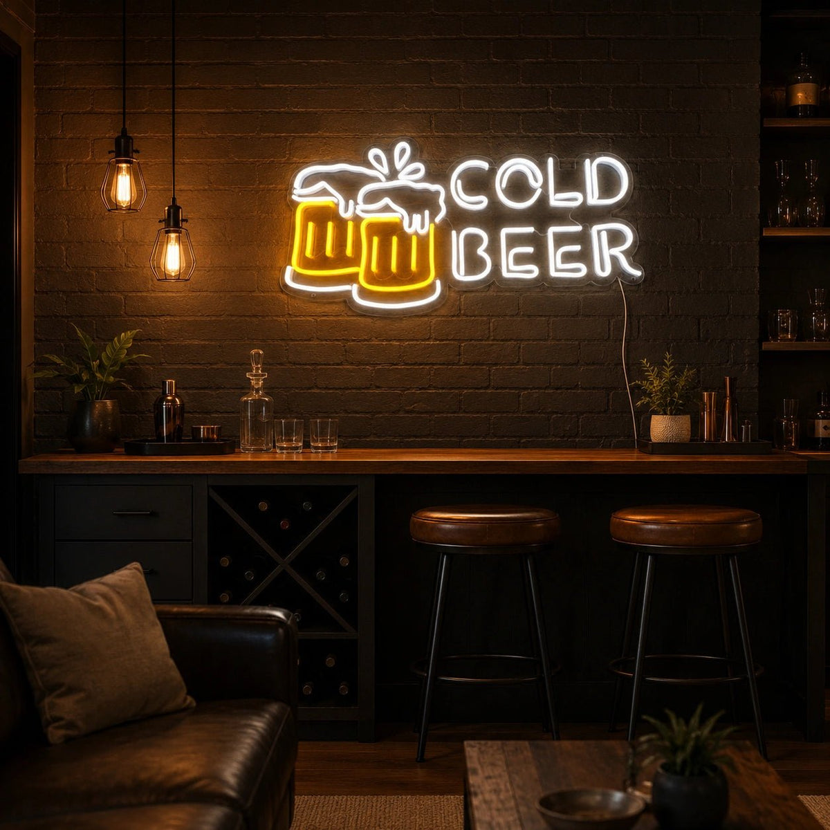 Cold Beer Clinking Mugs LED Neon Sign - Shineneon