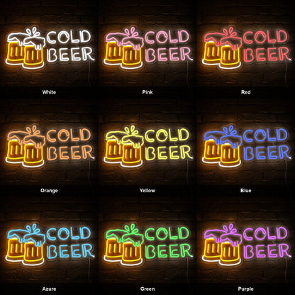Cold Beer Clinking Mugs LED Neon Sign - Shineneon