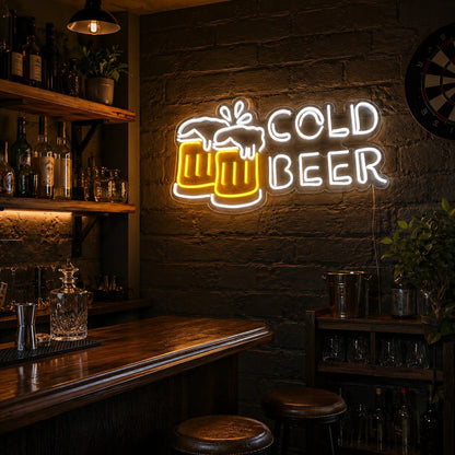 Cold Beer Clinking Mugs LED Neon Sign - Shineneon