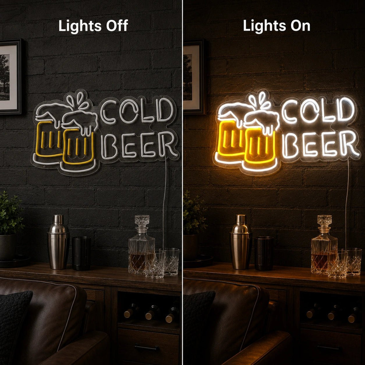 Cold Beer Clinking Mugs LED Neon Sign - Shineneon