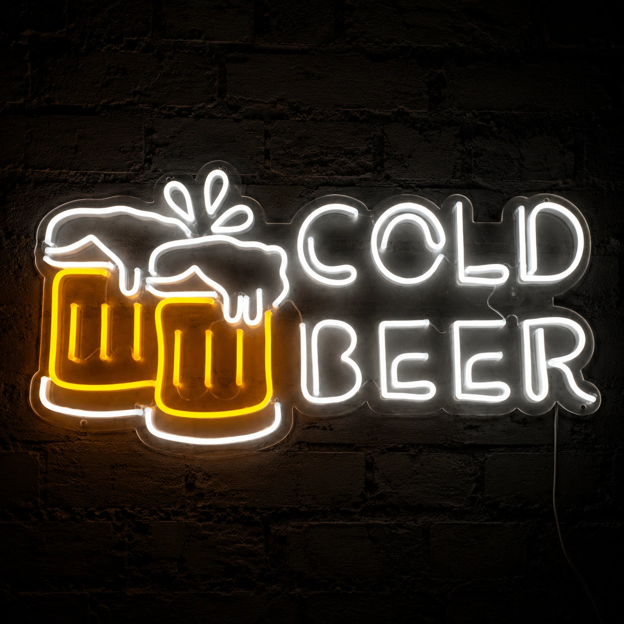 Cold Beer Clinking Mugs LED Neon Sign Man Cave Neon Sign main product image