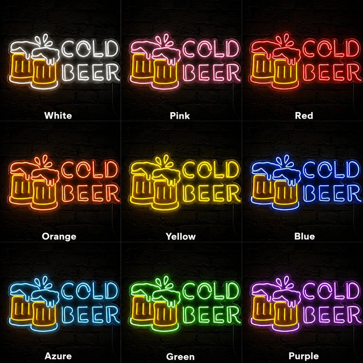 Cold Beer Clinking Mugs LED Neon Sign Man Cave Neon Sign - Shineneon